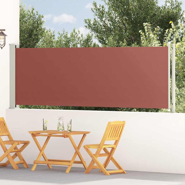 vidaXL Uvlačiva bočna tenda za terasu 117 x 600 cm smeđa