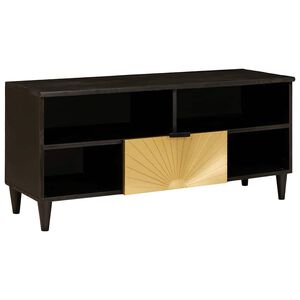 vidaXL TV ormar Crna i zlatna 100 x 33 x 46 cm Konstruirano drvo