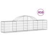 vidaXL Lučne gabionske ko&scaron;are 10 kom 200x30x40/60 cm pocinčano željezo