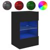 vidaXL Zidni TV ormarić s LED svjetlima crni 40x30x60,5 cm