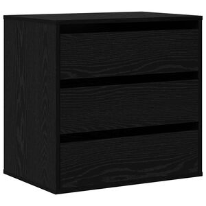 vidaXL Ormar s ladicama 3-Ladica Crna 61 x 41 x 58 cm