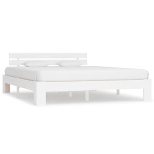 vidaXL Okvir za krevet od masivne borovine bijeli 180 x 200 cm