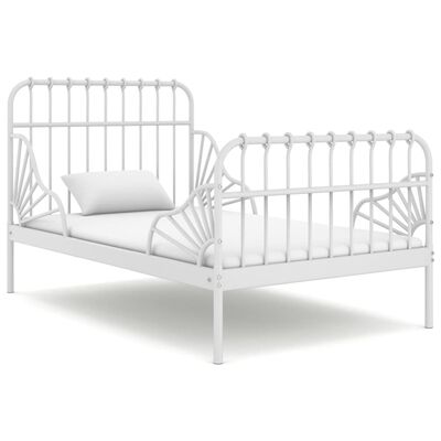 vidaXL Produživi okvir za krevet bijeli metalni 80 x 130/200 cm