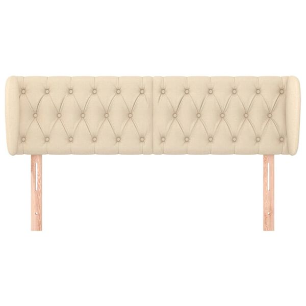 vidaXL Uzglavlje s u&scaron;ima krem 147x23x78/88 cm od tkanine