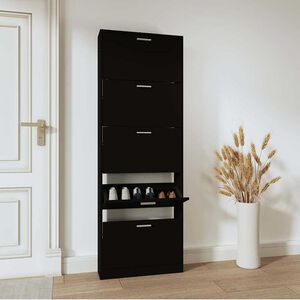 vidaXL Ormarić za cipele crni 59 x 17 x 169 cm od konstruiranog drva