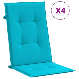 vidaXL Jastuci za stolicu s visokim naslonom 4 kom tirkizni od tkanine