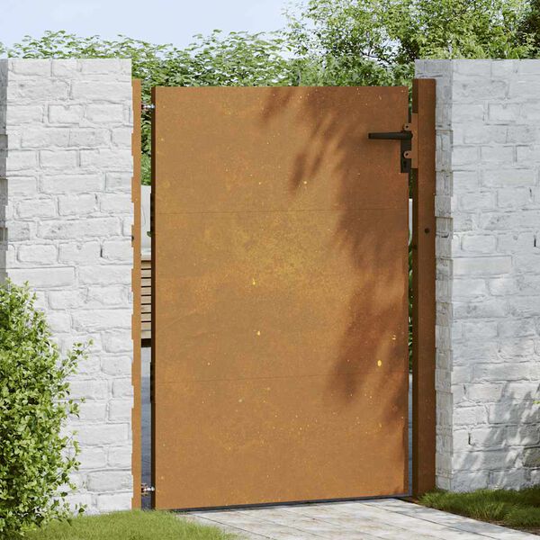 vidaXL Vrtna vrata 100x125 cm Corten čelik