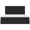 vidaXL Otomanski krevet s madracem i LED crni 180x200cm od tkanine