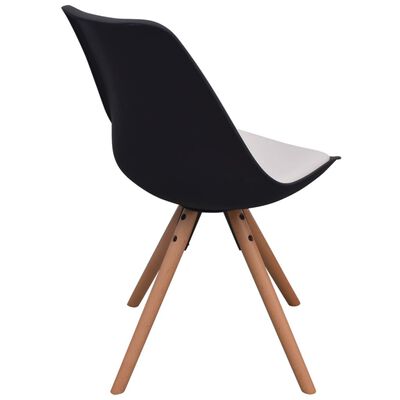 vidaXL Blagovaonske stolice od umjetne kože 4 kom crno-bijele