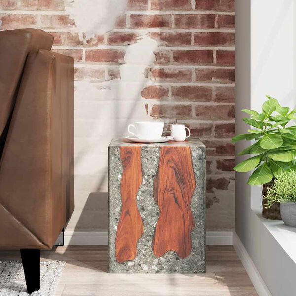 vidaXL Stolica od masivne tikovine i smole