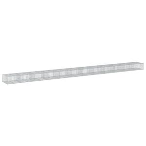vidaXL Gabionska ko&scaron;ara s poklopcem 1200x100x50 cm pocinčano željezo