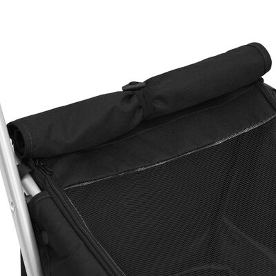 vidaXL Sklopiva kolica za pse crna 100 x 49 x 96 cm od lanene tkanine