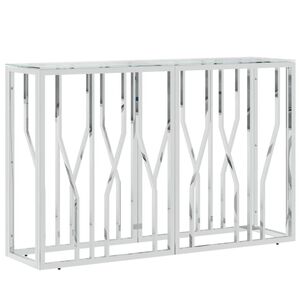 vidaXL Konzolni stol 110 x 30 x 70 cm od nehrđajućeg čelika i stakla