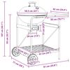 vidaXL Vanjski roštilj s kotačem Crna 96 x 72 x 113 cm Metal