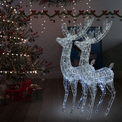 vidaXL XXL akrilni božićni sobovi 250 LED 2 kom 180 cm hladni bijeli