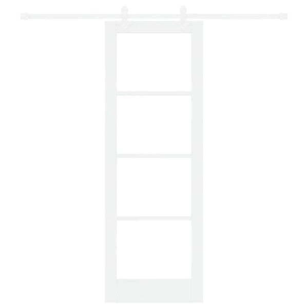 vidaXL Klizna vrata Bijelo 73,5 x 211 cm Masivna borovina i staklo