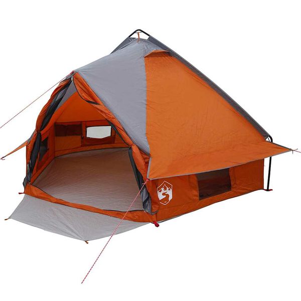 vidaXL Teepee šator s krovom Siva i narančasta 490 x 410 x 210 cm