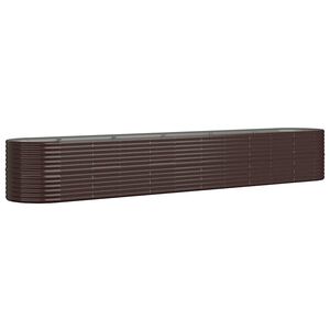 vidaXL Povi&scaron;ena vrtna gredica od pocinčanog čelika 440x80x68 cm smeđi