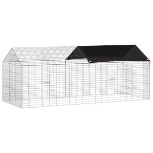 vidaXL Kavez za zečeve Srebrno 200 x 78 x 78 cm Cinkani čelik