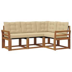 vidaXL Set vanjskih sofa s jastukom 4 pcs Prirodna i bež