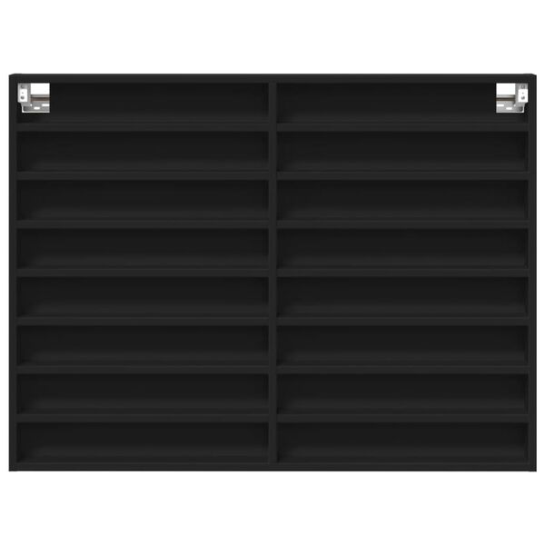 vidaXL Vitrina crna 100x8,5x75 cm konstruirano drvo