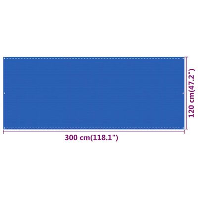 vidaXL Balkonski zastor plavi 120 x 300 cm HDPE