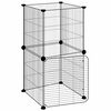 vidaXL Kavez za ljubimce s 8 panela i vratima crni 35 x 35 x 70 cm čelični