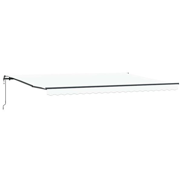 vidaXL Skrovita tenda Bijelo 500 &times; 350 cm Tkanina i Aluminij