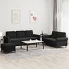 vidaXL 3-dijelni set sofa s jastucima crni baršunasti