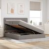 vidaXL Krevet s prostorom za pohranu s LED-om Sivo-smeđa 180 x 200 cm
