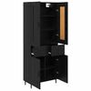 vidaXL Highboard s ladicama 2 pcs Crni hrast Konstruirano drvo