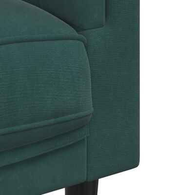 vidaXL Fotelja s jastukom tamnozelena baršunasta