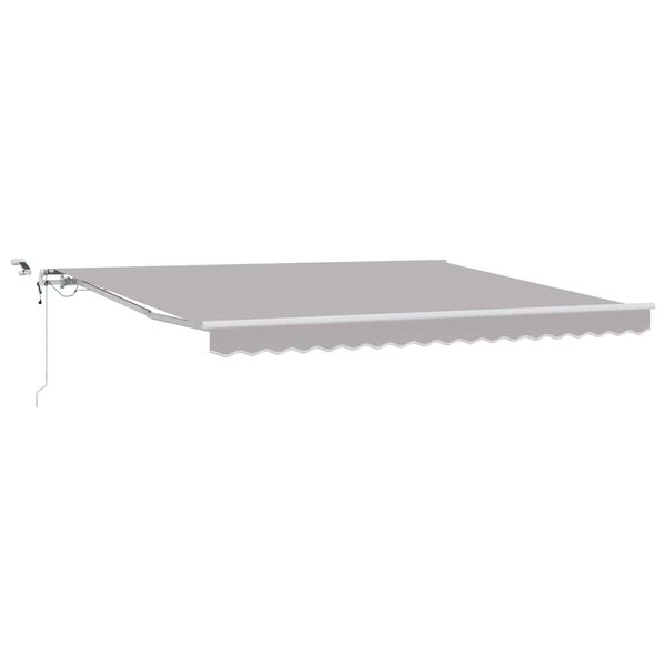 vidaXL Skrovita tenda Svjetlosiva 400 &times; 300 cm Tkanina i Metal