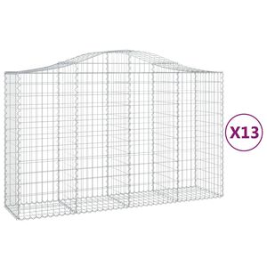 vidaXL Lučne gabionske ko&scaron;are 13kom 200x50x120/140cm pocinčano željezo