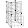 vidaXL Kavez za ljubimce s 8 panela i vratima crni 35 x 35 x 70 cm čelični
