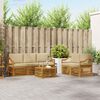 vidaXL Setovi sofa s jastukom 6 pcs Prirodna i bež Čvrsto drvo akacije