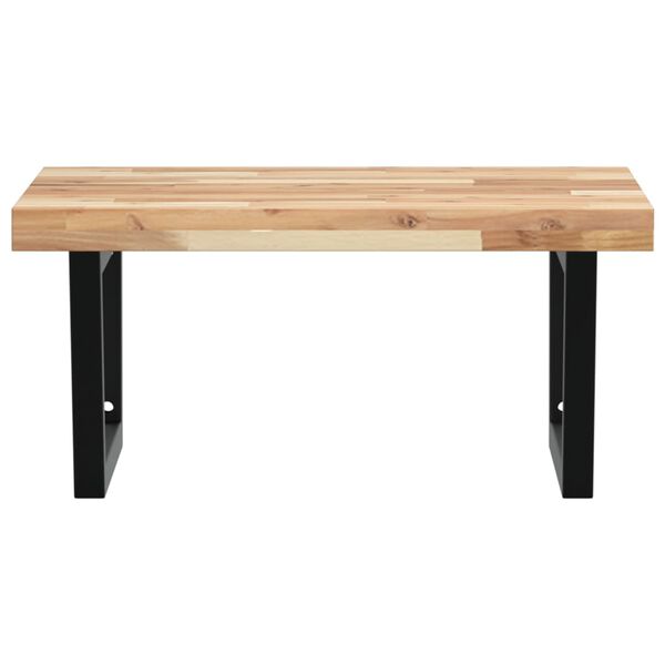 vidaXL Zidna polica za umivaonik od čelika i masivnog bagremovog drva