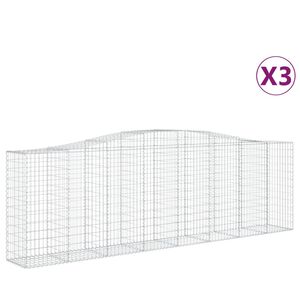 vidaXL Lučne gabionske ko&scaron;are 3 kom 400x50x120/140cm pocinčano željezo