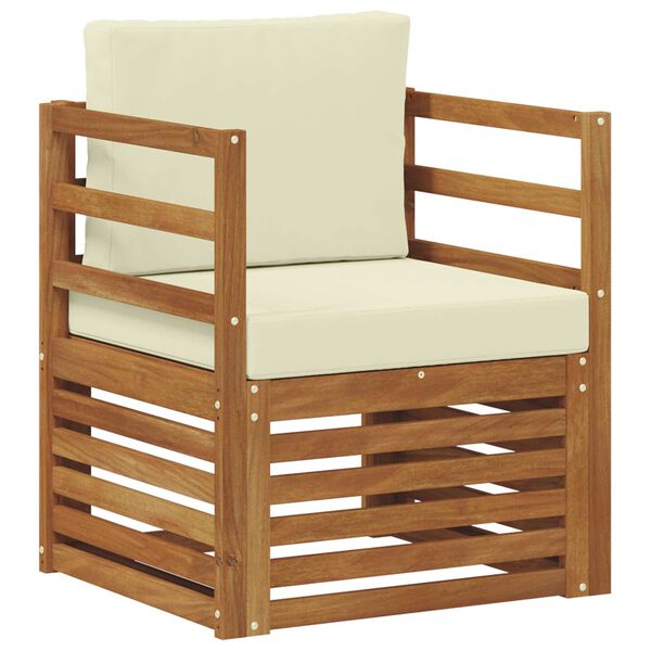 vidaXL Set vanjskih sofa Čvrsto drvo akacije i poliester Prirodna