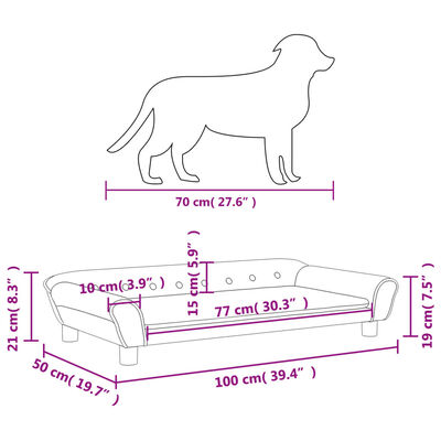 vidaXL Krevet za pse ružičasti 100 x 50 x 21 cm baršunasti
