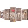 vidaXL Zidne slike na platnu - Home sweet home 100 x 50 cm