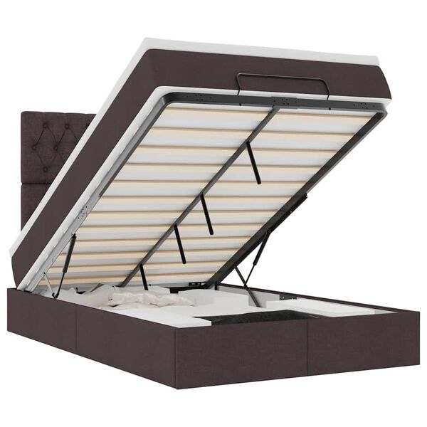 vidaXL Okvir za krevet s madraca tamnosmeđi 120x190 cm od tkanine