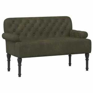 vidaXL Ljubavni kauč s gumbima Maslinasto zelena 120 x 65 x 78 cm