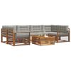 vidaXL Set vanjskih sofa s jastukom 7 pcs Prirodna i svijetlo siva