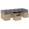 vidaXL 8-dijelni set vrtnih sofa od poliratana s jastucima bež