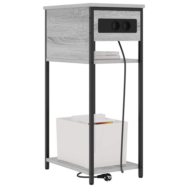 vidaXL Noćni ormar Siva Sonoma 41 x 28 x 76 cm Konstruirano drvo