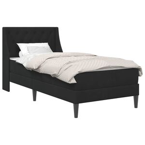 vidaXL Okvir kreveta s madracem s uzglavljem Crna 90 x 190 cm Bar&scaron;un