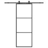 vidaXL Klizna vrata s priborom crna 76 x 205 cm od ESG stakla