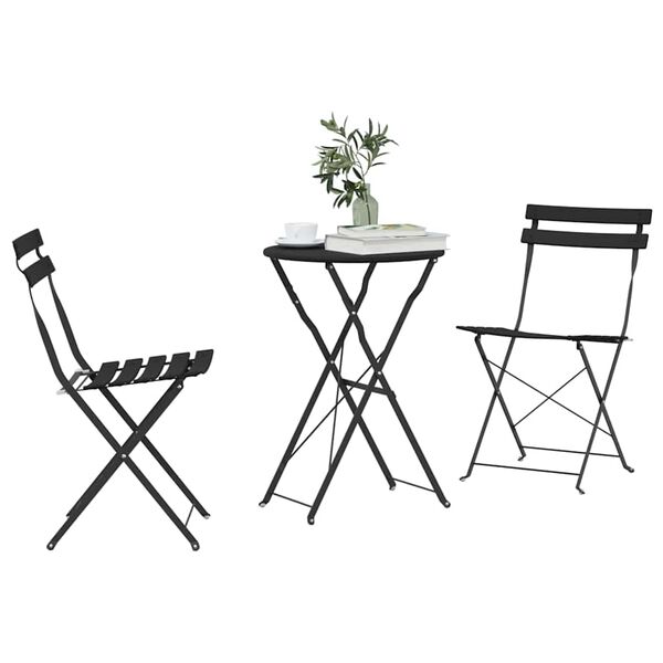 vidaXL Sklopivi bistro set 3 pcs Antracit Čelik