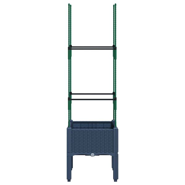 vidaXL Vrtna sadilica s rešetkom plava siva 40 x 40 x 142,5 cm PP